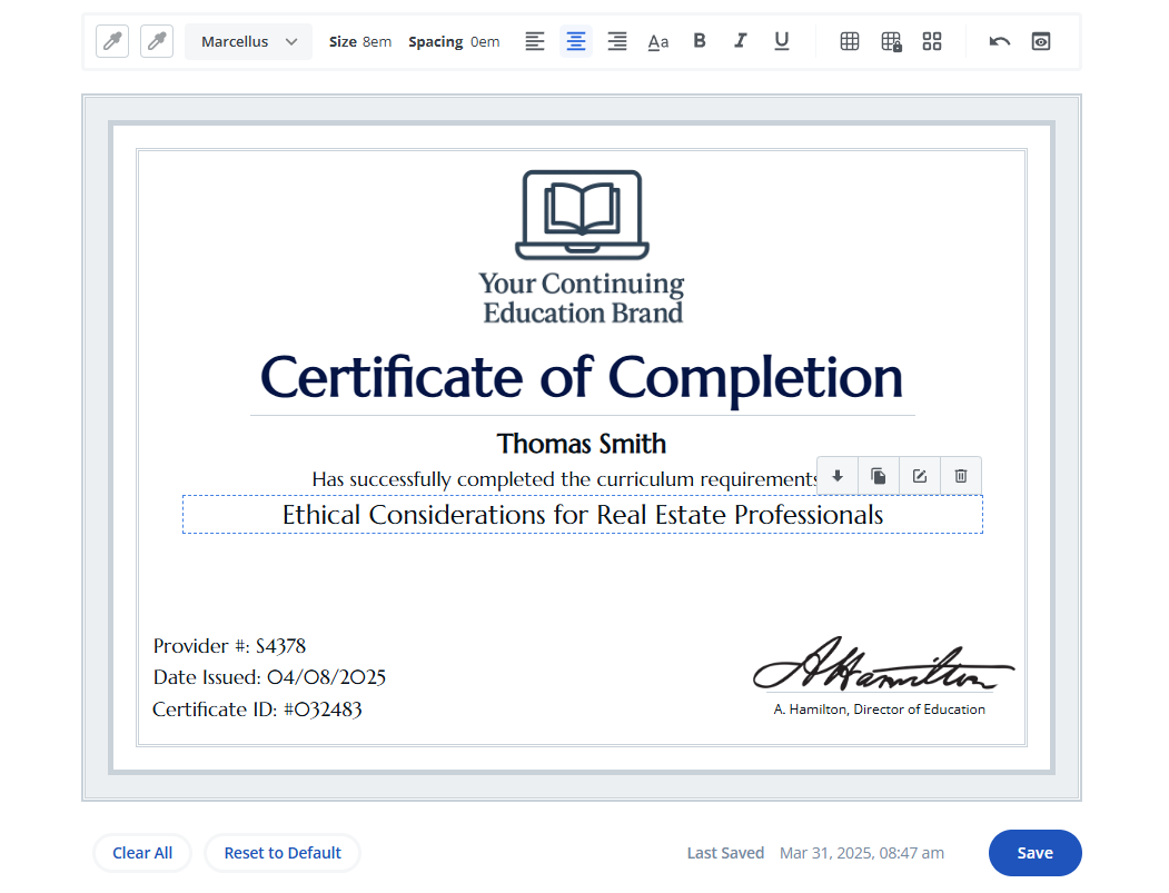 screenshot of Acadio LMS